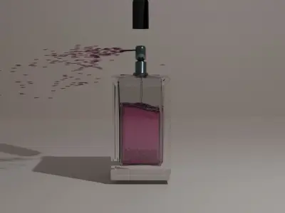 Perfume bottle with fluid animation Low-poly 3D model