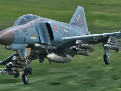 F4 Phantom 2 Kai Texture Fully Rigged Changeble Decal Text Free low-poly 3D model
