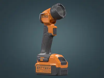 Flashlight Low-poly 3D model 3