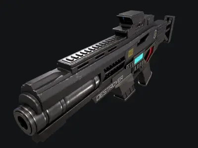 3D SciFi Rifle model 3D model