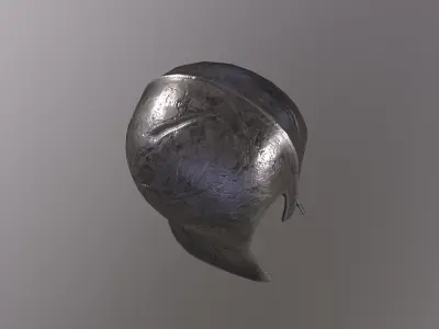 Old warrior Helmet with PBR material  Low-poly 3D model