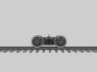 Train wheel undercarriage 3D model