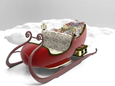 Santa Sleigh Free 3D model buy