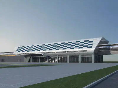 Light Rail Station 07 3D model