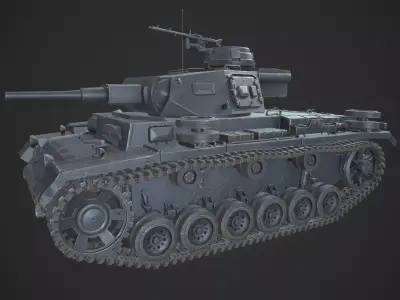 Panzer 3 Ausf J Low-poly 3D model