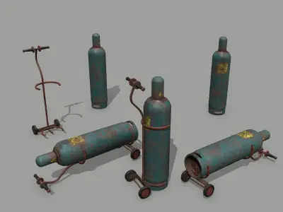 Propane Tank Low-poly 3D model 14