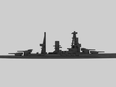 IJN Mutsu- Model for small scale printing Free 3D print model