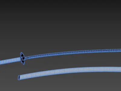 Katana samurai sword 3D model 8