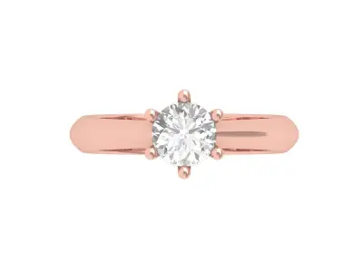 Single Stone Solitaire Ring 3D print model