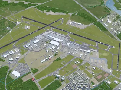 Ottawa International Airport 10km Low-poly 3D model