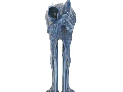 Lynx Porcelain statues Low-poly 3D model