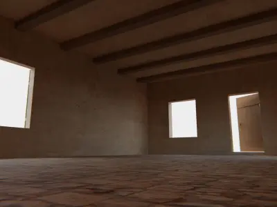  Desert ancient house with door  and window 1 Low-poly 3D model