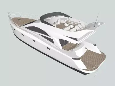 yacht 1 motor Low-poly 3D model