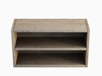 Simple Wooden Bookshelf 04 Low-poly 3D model