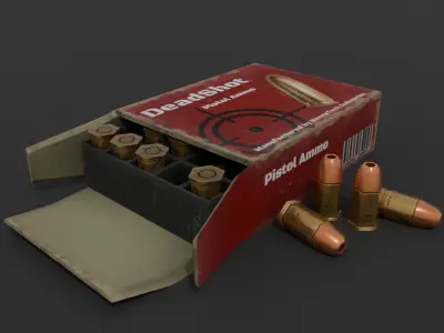 Pistol Ammo Box Game Ready Free low-poly 3D model
