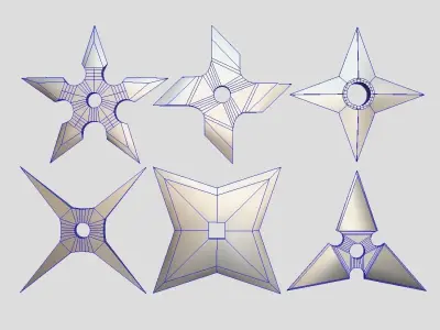 Shuriken Pack Low-poly 3D model purchase