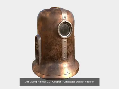 08 Old Diving Helmet C Collection - Character Design Fashion 3D Model Pack