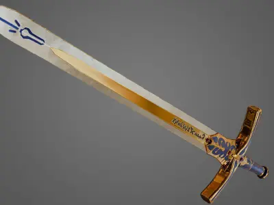 Fate stay night Excaliburn sword Low-poly 3D model