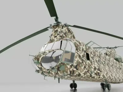 Realistic Military Transport Helicopter 3D Model High Quality 3D model