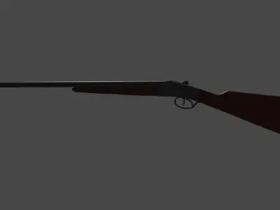 Lowpoly double-barrel shotgun Low-poly 3D model