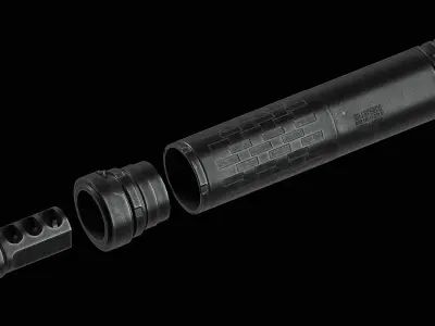 SilencerCo Omega 300 Low-poly 3D model