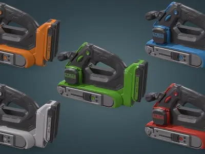 Portable Belt Sander Low-poly 3D model