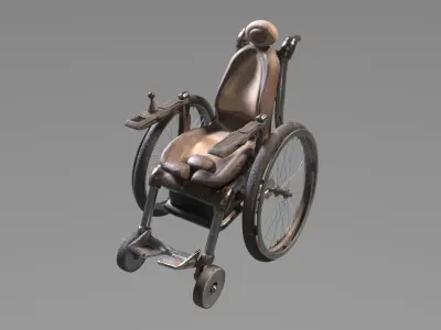 Wheelchair wooden 3D model