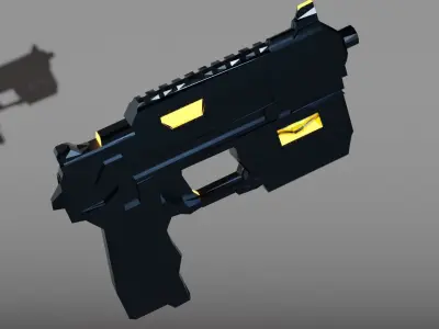 Low Poly Sci Fi Pistol Low-poly 3D model