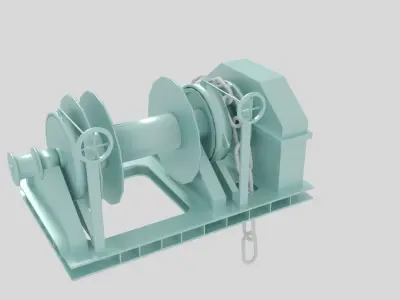 Ship Winch Low-poly 3D model