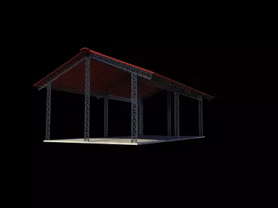 Industrial metal hangar 3D model purchase