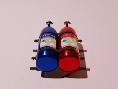 Nitrous Oxide Booster Tank System 3D Model Low-poly 3D model