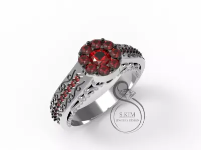 Flower ring removeable outside part 3D print model