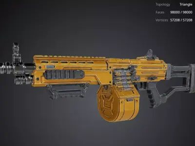 Yellow Rifle 3D model