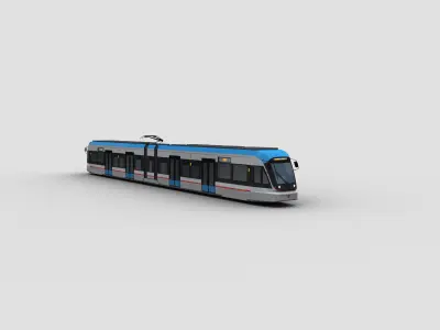 Low Poly Tram 17 Low-poly 3D model