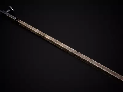 Two Handed Warhammer Low-poly 3D model