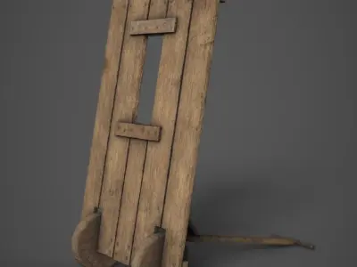 Medieval Mantlet Low-poly 3D model