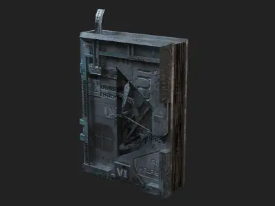 Old Book Clock Low-poly 3D model