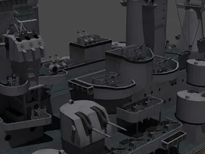 Battleship USS Iowa 3D model