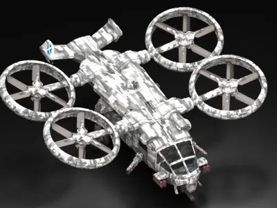 inspired by avatar this 4-propeller helicopter 3D print model