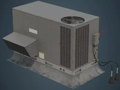 Rooftop AC Unit 2B Low-poly 3D model