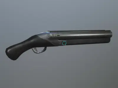 Shotgun - different styles Low-poly 3D model