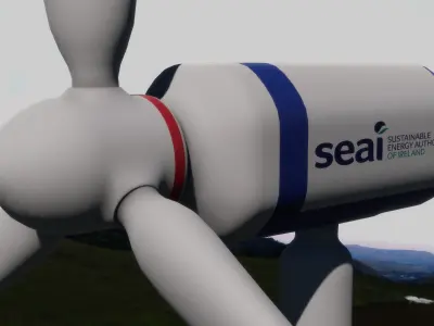 Wind Turbine with rotatable blades 3D model