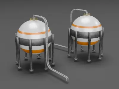 Refinery Industrial props - Low poly - Game Ready Low-poly 3D model
