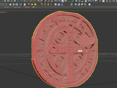 Saint Benedict Medal  Antique Coin Collectible Medallion 3D model
