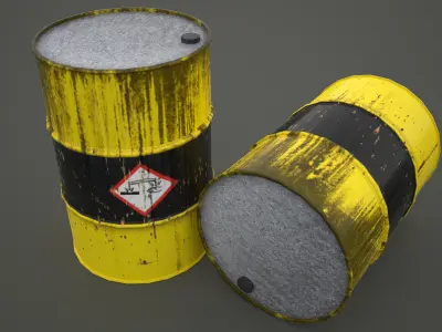 Chemical barrel - 55 gallons Low-poly 3D model
