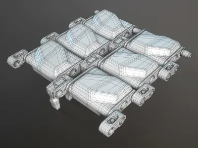 T156 Tracks M1 Abrams Tank Low-poly 3D model