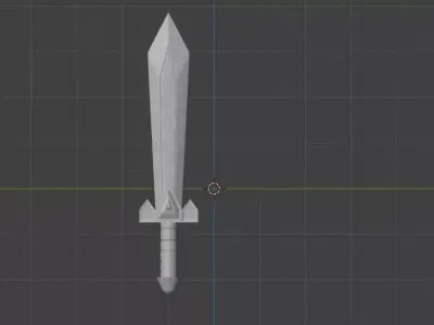 Low Poly Fantasy Sword Game Asset Low-poly 3D model