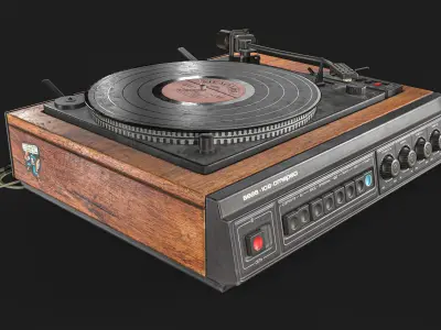 Record player Low-poly 3D model