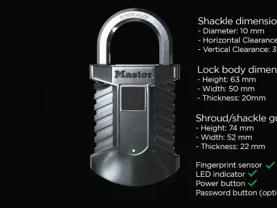 Smart Padlock Hi - poly Textured  Free 3D model