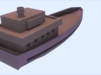 Low-Poly Ship boat Free low-poly 3D model
